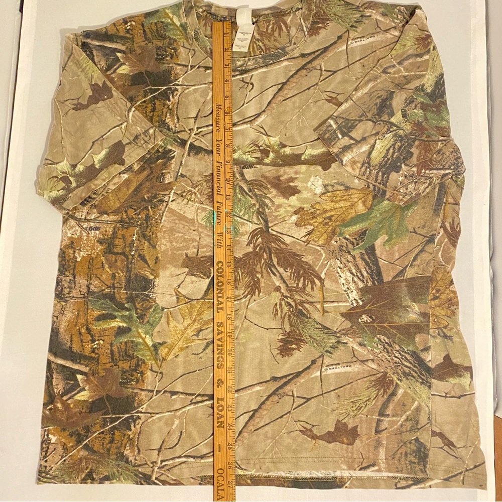 Realtree Camouflage Men's Short Sleeve crew Shirt XL 100% Cotton